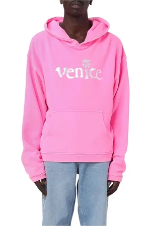 ERL Sweatshirts & Hoodies, Herr, L, Bomull, Rosa Hoodie med avslappnad passform