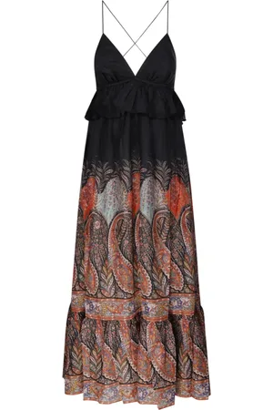ZIMMERMANN Klänning, Dam, S, Svart Paisley Ruffle Maxi Klänning