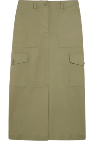 Max Mara Kjol, Dam, S, Bomull, Canvas Bomull Calais Kjol Salvia Grön