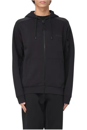 Woolrich Sweatshirts & Hoodies, Herr, M, Bomull, Svart Fleece Zip Hoodie Activewear