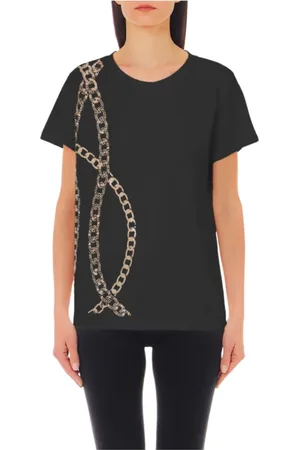 Liu Jo Topp, Dam, S, Bomull, Bomull Crew Neck Kortärmad T-shirt