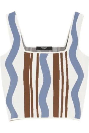 Max Mara Topp, Dam, XS, Fyrkantig hals Jacquard Topp Pilade