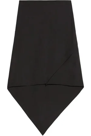 Helmut Lang Kjol, Dam, M, Svart ull halsduk kant midi kjol