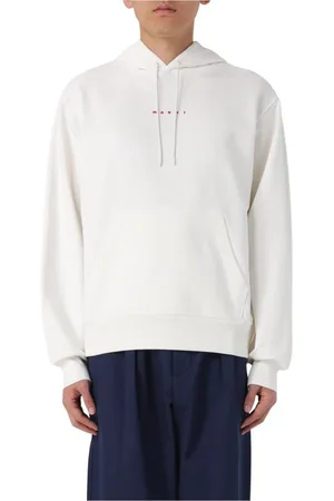 Marni Sweatshirts & Hoodies, Herr, XL, Bomull, Vit Herr Hoodie Sweatshirt