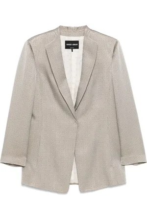 Giorgio Armani Jacka, Dam, L, Nickel Grey Knappjacka med Bakventiler