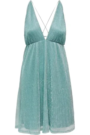 ONLY Klänning, Dam, M, Polyester, Ärmelös V-ringad klänning, Aruba