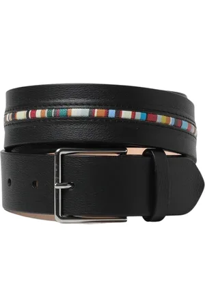 Paul Smith Accessoarer, Herr, ONE Size, Läder, Läderbälte med Multifärgad Rand