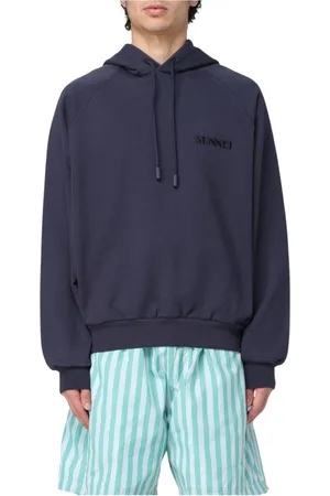 SUNNEI Sweatshirts & Hoodies, Herr, L, Bomull, Blå avslappnad huvtröja