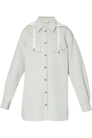 Liu Jo Jacka, Dam, L, Polyester, Vit Scuba Jacka med Huva