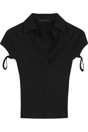 Helmut Lang Topp, Dam, S, Bomull, Svart Bomull Cap Sleeve Polo