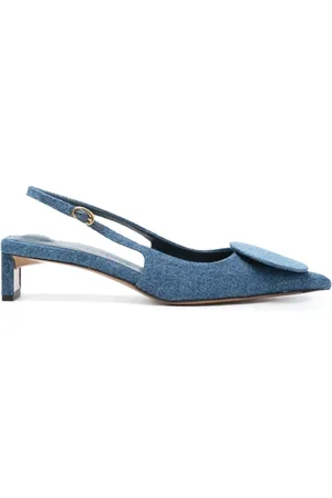 Jacquemus Skor, Dam, 38 EU, Denim, Blå Denim Klackar för Kvinnor