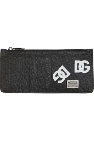 Dolce & Gabbana Accessoarer, Herr, ONE Size, Läder, Svart läderkorthållare plånbok