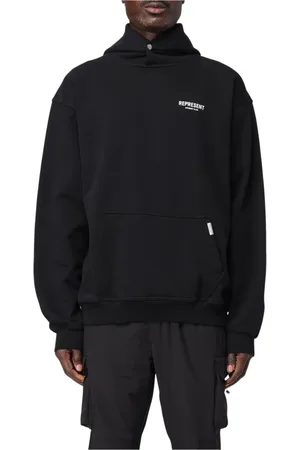 Represent Sweatshirts & Hoodies, Herr, L, Bomull, Blå Avslappnad Passform Hoodie Sweatshirt