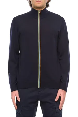 Paul Smith Sweatshirts & Hoodies, Herr, S, Blå Merino ZipUp Cardigan Sweater
