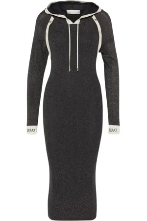 Liu Jo Klänning, Dam, L, Svart Lurex Lång Klänning