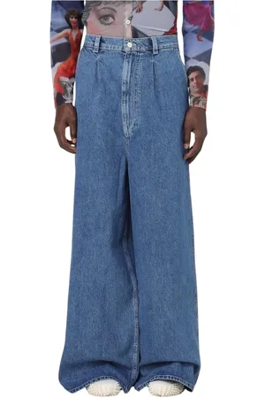 SUNNEI Jeans, Herr, L, Bomull, HighWaisted WideLeg Jeans Stiliga Män