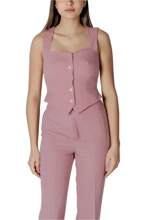 Liu Jo Topp, Dam, L, Polyester, Rosa V-ringad Ärmlös Gilet