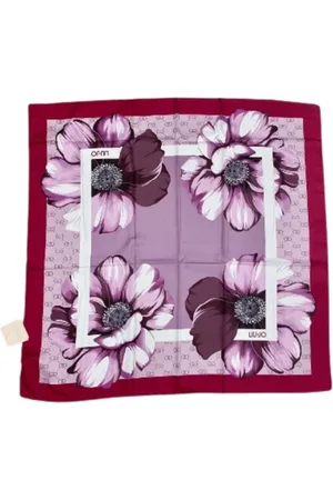 Liu Jo Accessoarer, Dam, ONE Size, Polyester, Maxi Flower Halsduk med Blommigt Tryck