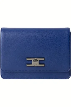 Elisabetta Franchi Accessoarer, Dam, ONE Size, Läder, Liten Blå Axelväska