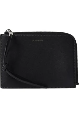 Jil Sander Accessoarer, Herr, ONE Size, Läder, Svart Läderkorthållare med Knut