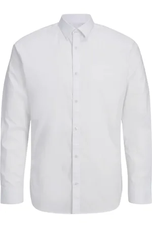 JACK & JONES Skjorta, Herr, S, Bomull, Slim Fit Vit Skjorta