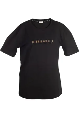 Liu Jo Topp, Dam, M, Bomull, Klassisk Bomull T-shirt Svart Kortärmad
