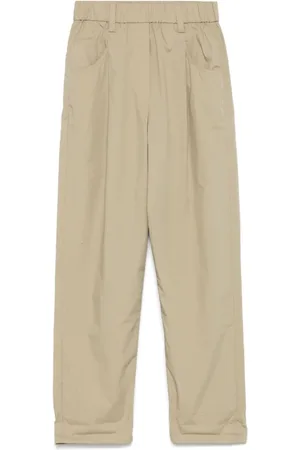 Brunello Cucinelli Byxor, Dam, 2Xs, Grön Elastisk Midjeband Byxor