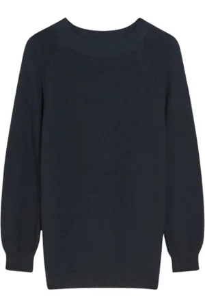 Max Mara Stickade tröjor & koftor, Dam, M, Bomull, Blå Bomullströja Linz Stil