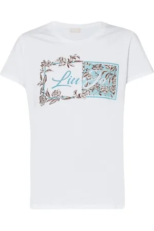 Liu Jo Topp, Dam, L, Bomull, Kortärmad bomullst-shirt i vitt
