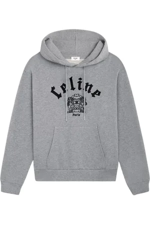 Céline Sweatshirts & Hoodies, Herr, L, Bomull, Broderad huvtröja i stiligt grå