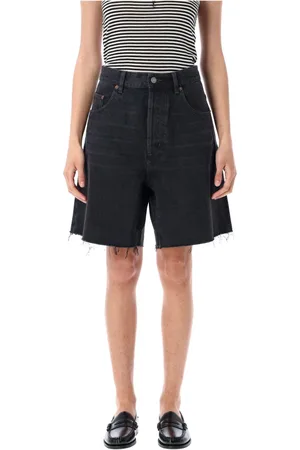 Saint Laurent Shorts, Dam, W28, Denim, Svarta Denim Bermuda Shorts High-Waist