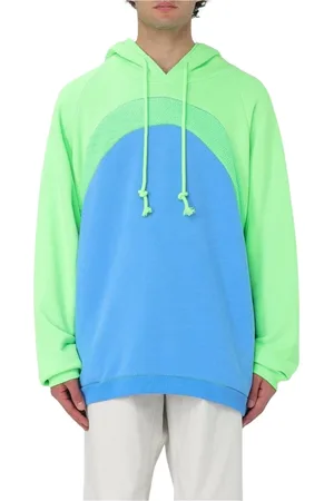 ERL Sweatshirts & Hoodies, Herr, S, Bomull, Blå ColorBlock Hoodie
