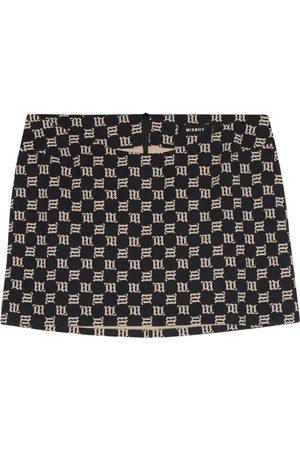 MISBHV Kjol, Dam, L, Svart Monogram Mini Kjol