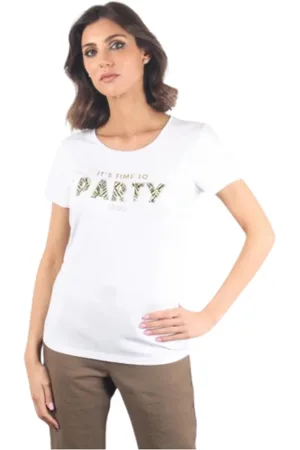 Liu Jo Topp, Dam, L, Kortärmad Basic T-shirt Vit