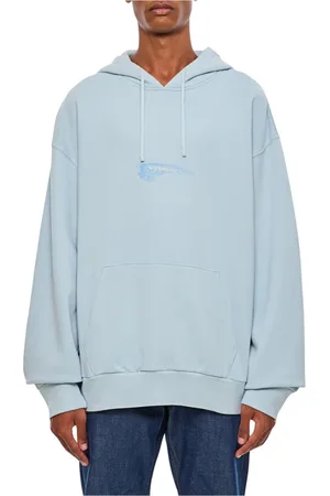 Givenchy Sweatshirts & Hoodies, Herr, L, Bomull, Blå Gnawed Bomull Hoodie