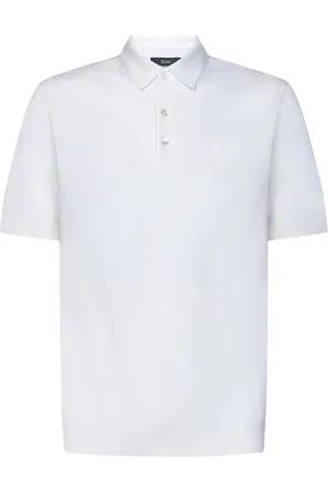 HERNO Topp, Herr, XL, Bomull, Vit kortärmad polotröja