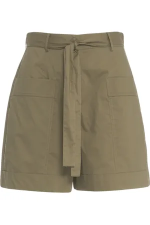 Liu Jo Shorts, Dam, S, Bomull, Grön Popeline Bermuda Shorts Stilfull