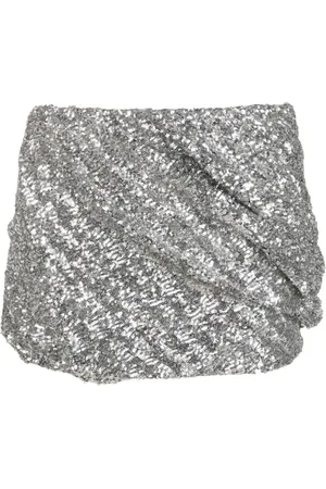 The Attico Kjol, Dam, S, Silver Minikjol för Kvinnor