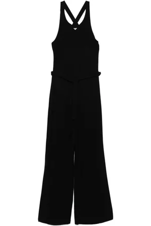 Emporio Armani Jumpsuits & Playsuits, Dam, L, Läder, Svart havskläder med avtagbart bälte