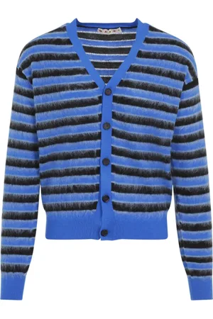 Marni Stickade tröjor & koftor, Herr, M, Blå Tröja Aw24 Stil Komfort