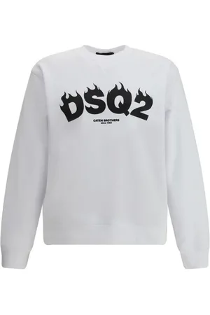 Dsquared2 Sweatshirts & Hoodies, Herr, S, Bomull, Sportig Bomullsweatshirt med Ikonisk Monogram