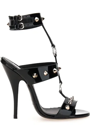 Dsquared2 Skor, Dam, 40 EU, Läder, Svarta Lackläder Stilettosandaler
