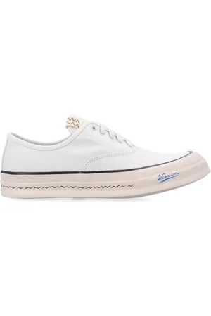 VISVIM Skor, Herr, 43 EU, Kanvas Sneakers Elfenben Mandel Tå