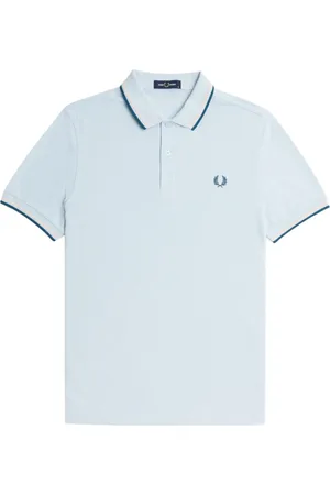 Fred Perry Topp, Herr, S, Bomull, Ljusblå Pikétröja