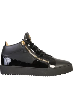 Giuseppe Zanotti Skor, Herr, 41 EU, Läder, Svarta Läder Sneakers Aw24