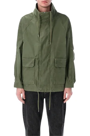 Sunflower Jacka, Herr, L, Bomull, Khaki Grön Field Jacket med Ståkrage