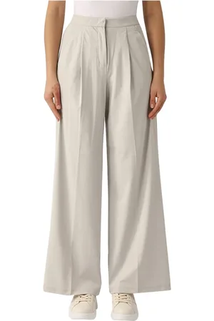 Max Mara Byxor, Dam, L, Bred Ben Ivory Palazzo Byxor