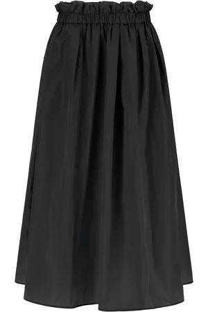 HERNO Kjol, Dam, M, Polyester, Svart Utställd Midi Kjol Vattenavvisande