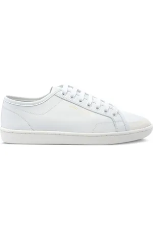 Saint Laurent Skor, Dam, 39 EU, Vita Snörskor med Logotyptryck