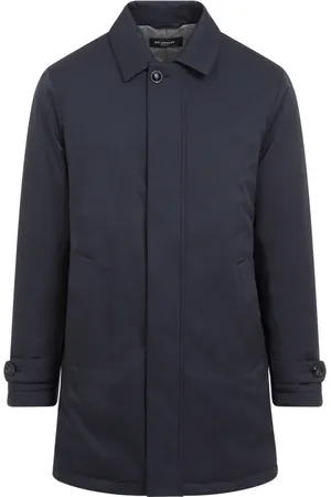 Kiton Kappa, Herr, M, Polyester, Blå Klassisk Kappa